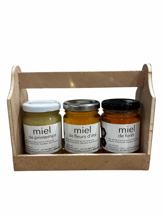 Coffret Noël – Triptyque de Miels de l’Auxois (3 x 125g) | Cadeau Gourmand Artisanal